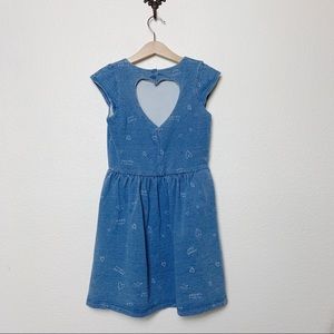 CARTER’S Chambray Dress, Heart Cut Out, 8